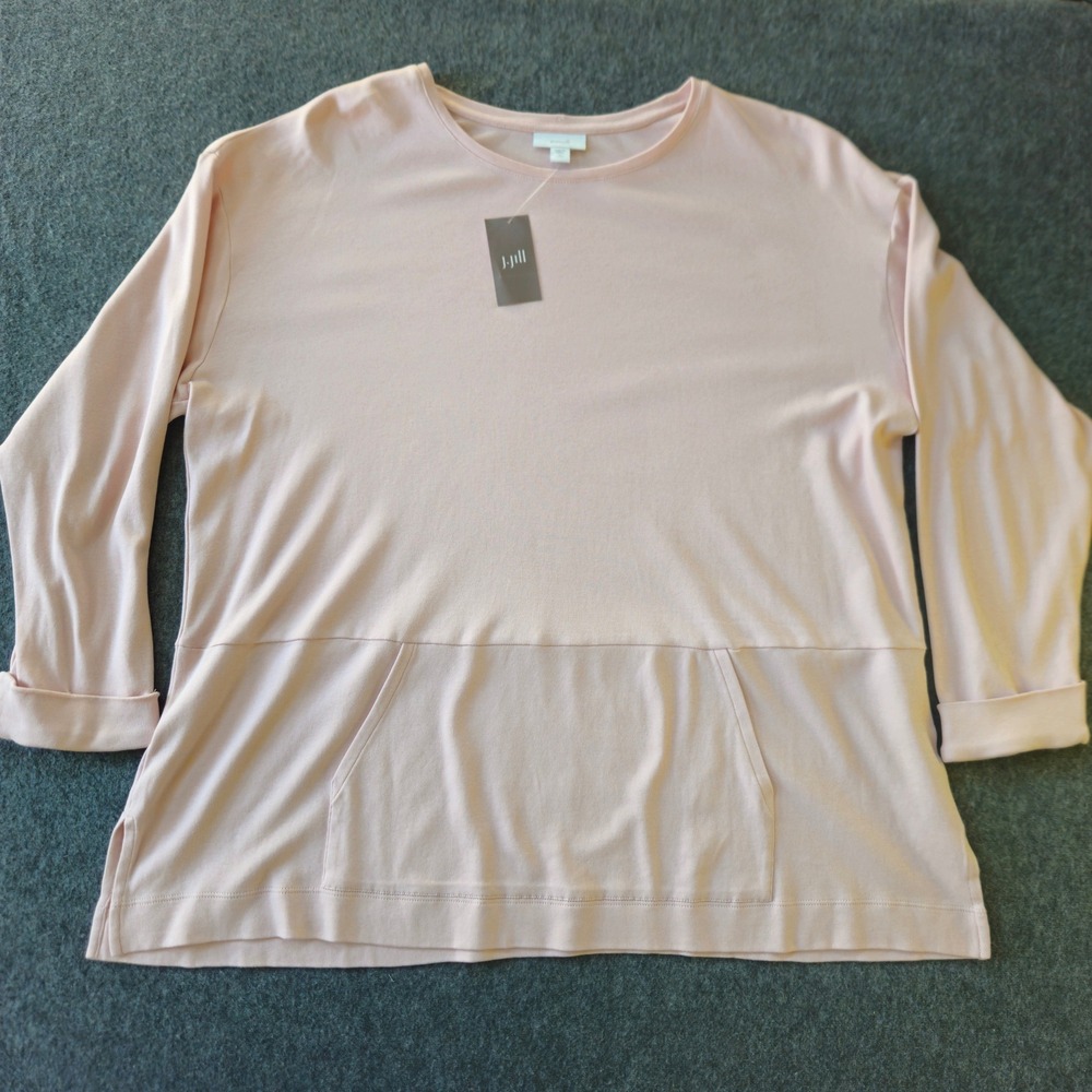 New! J. Jill Pure Jill Cotton Top XL Petite Coastal Nancy Meyers Lagenlook